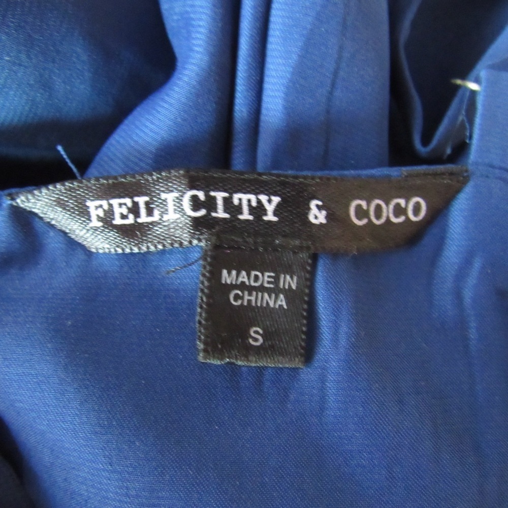 Felicity Coco Colby Woven Maxi Dress Small Navy Blue Sleeveless Sweetheart - Picture 11 of 11